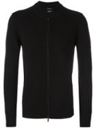 Boss Hugo Boss V-neck Zipped Cardigan, Men's, Size: Medium, Black, Virgin Wool
