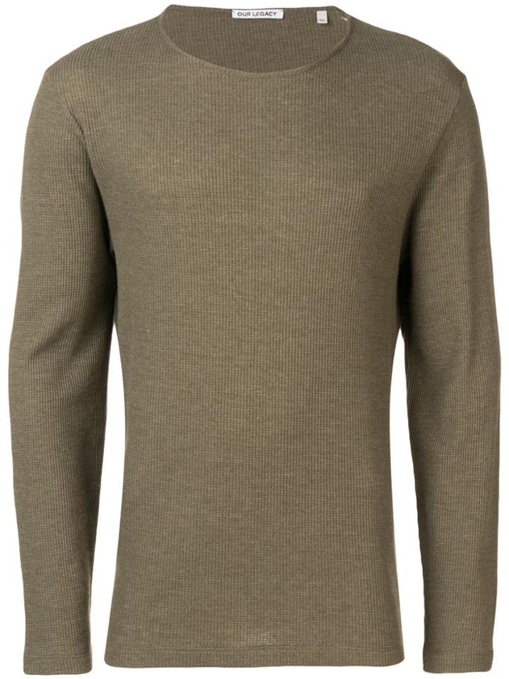 Our Legacy Fine Waffled Long Sleeve Tee - Green