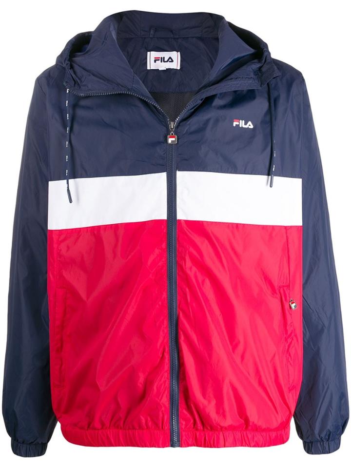 Fila Logo Colour-block Sports Jacket - Blue