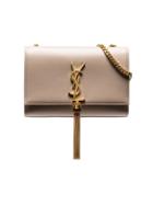 Saint Laurent Neutral Kate Tassel Leather Shoulder Bag - Neutrals