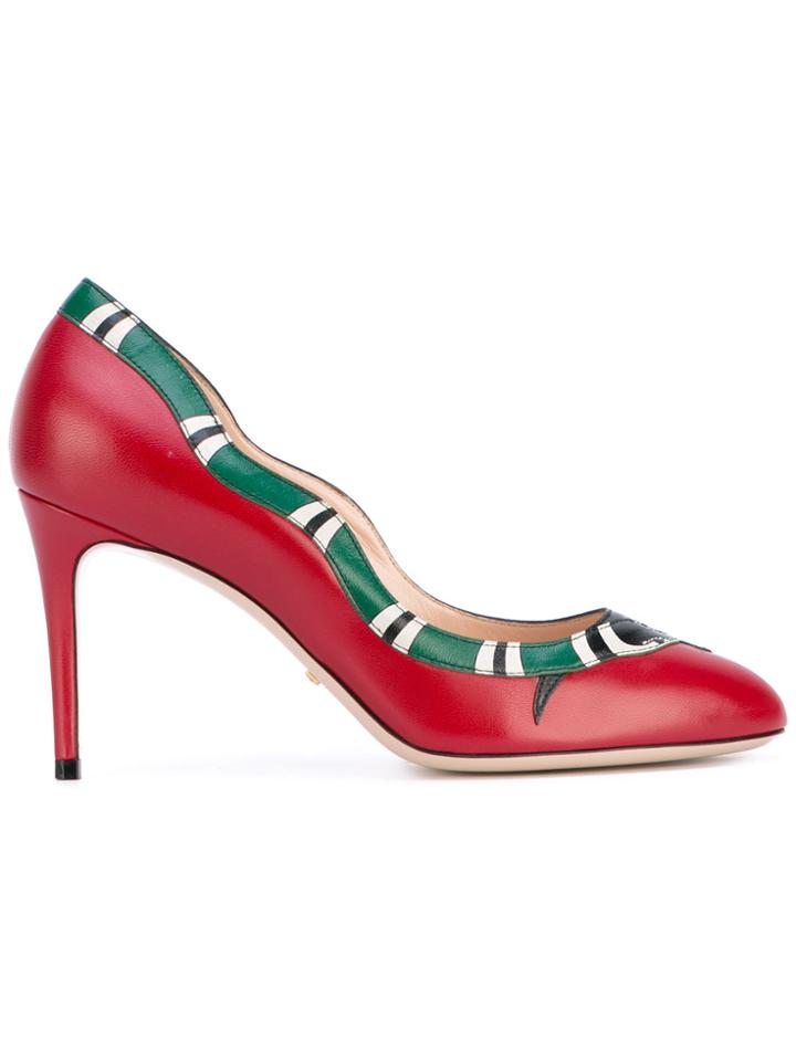 Gucci Kingsnake Border Pump - Red