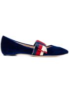 Gucci Sylvie Bow Ballerinas - Blue