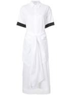 Tome Bow Detail Shirt Dress - White
