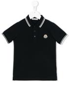 Moncler Kids Embroidered Logo Polo Shirt, Boy's, Size: 10 Yrs, Black
