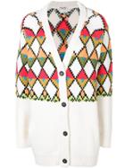 Miu Miu Geometric Intarsia Cardigan - Nude & Neutrals