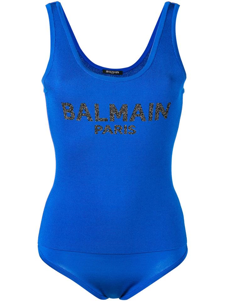 Balmain Front Logo Body Suit - Blue