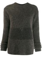 Rick Owens Striped Long Sleeve Jumper - Brown