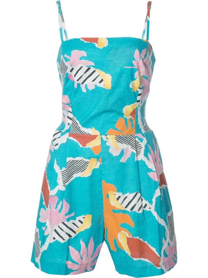 Isolda 'tropical' Jumpsuit, Women's, Size: Xs, Blue, Cotton/spandex/elastane