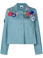 Sadie Williams Denim Jacket With Embroidered Badges - Blue