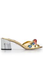 Dolce & Gabbana Floral Sandals - Gold