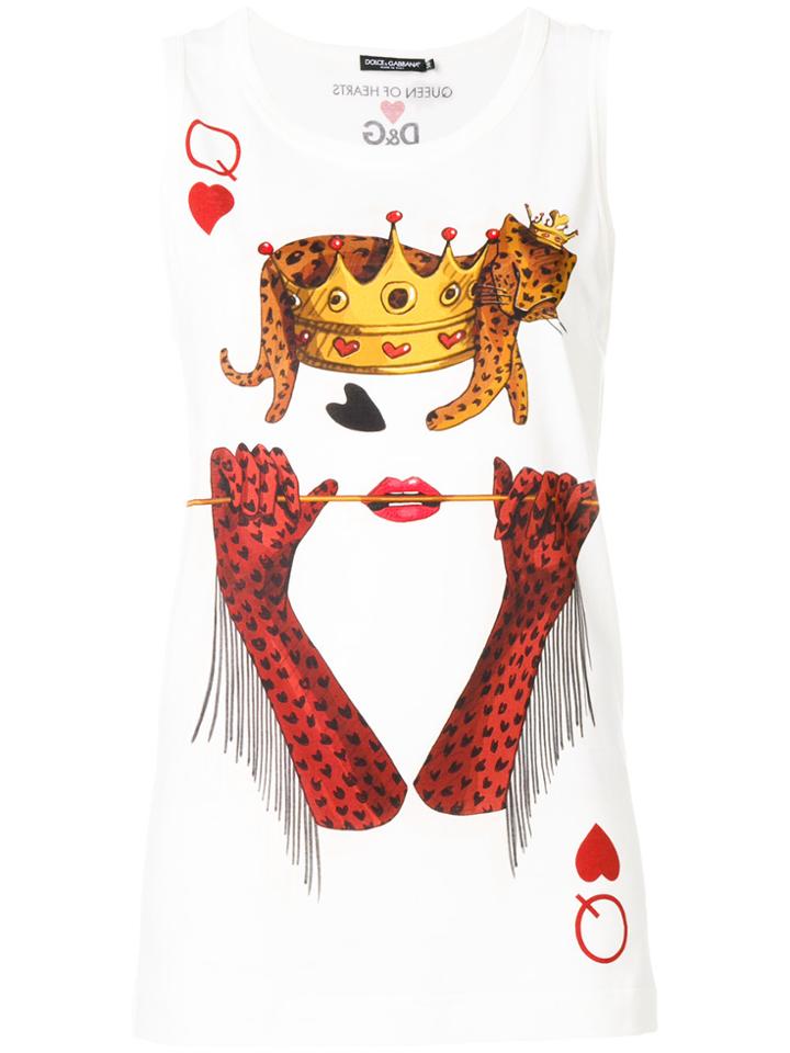 Dolce & Gabbana Printed Tank Top - White