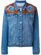 Simonetta Ravizza Jeanyca Denim Jacket, Women's, Size: Small, Blue, Leather/cotton