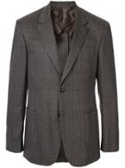 Cerruti 1881 Plaid Print Tailored Blazer - Brown