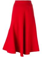 Marni Draped Midi Skirt, Women's, Size: 44, Red, Virgin Wool/silk
