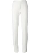 Mm6 Maison Margiela Tapered Regular Trousers, Women's, Size: 40, White, Polyester/viscose