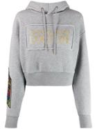 Versace Jeans Couture Quantity Quality Cropped Hoodie - Grey