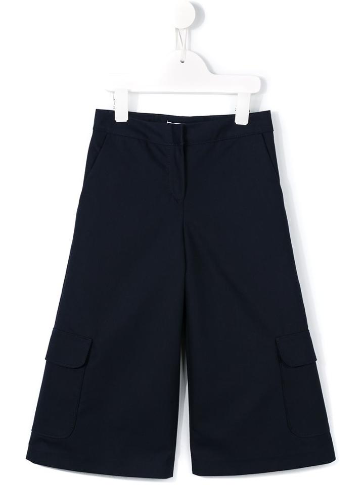 Msgm Kids Wide Leg Trousers, Girl's, Size: 10 Yrs, Blue
