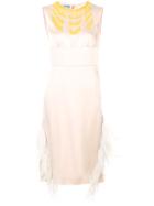 Prada Mid Length Feather Dress - Nude & Neutrals