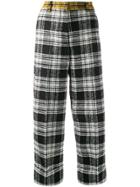 8pm Checked Wide Leg Trousers - Black