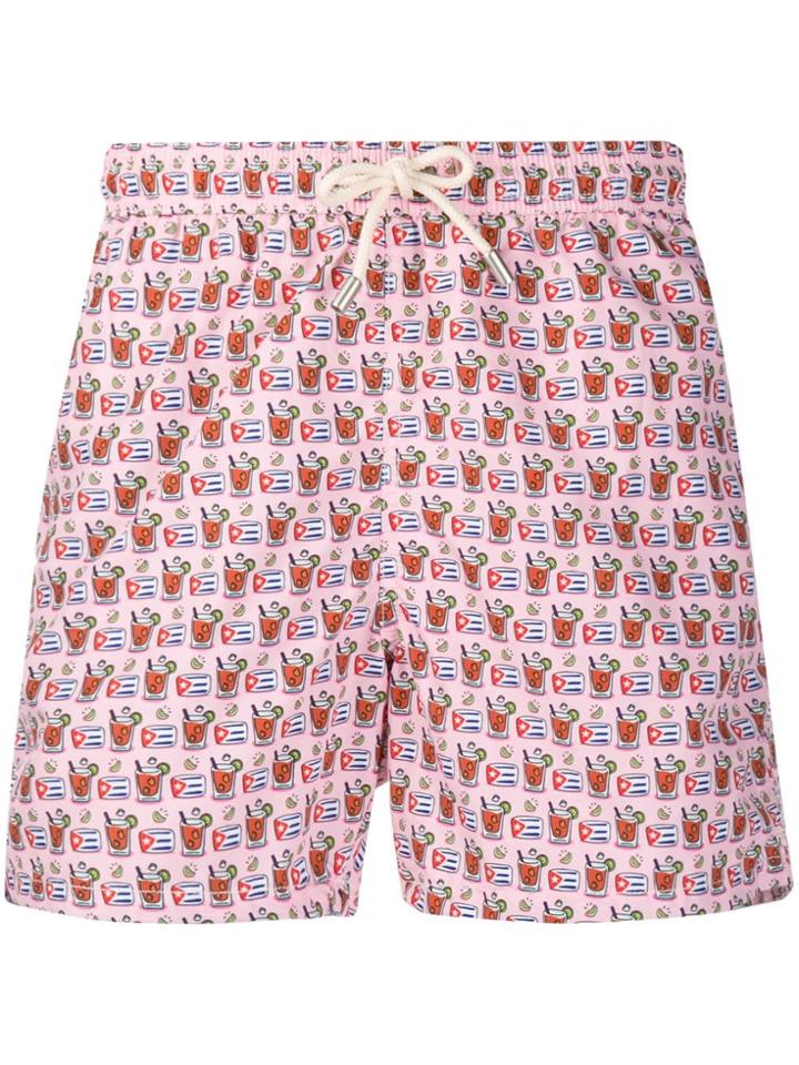 Mc2 Saint Barth Cuba Printed Swim Shorts - Pink