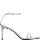 Saint Laurent Kate Sandals, Women's, Size: 36.5, Grey, Lurex/leather