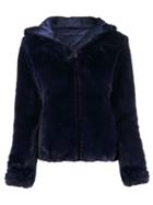 Save The Duck Faux Fur Hooded Jacket - Blue