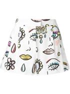 Boutique Moschino Multi-print Shorts, Women's, Size: 40, White, Cotton/other Fibers