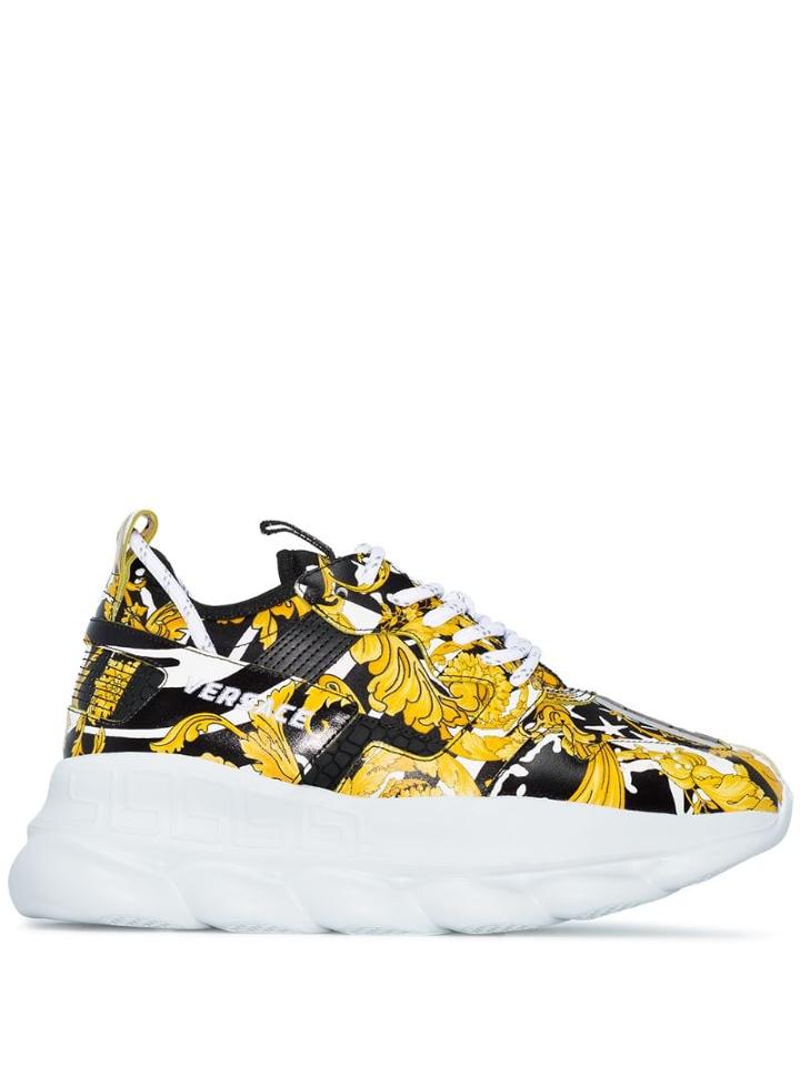 Versace Chain Reaction 2 Baroque Print Sneakers - Black