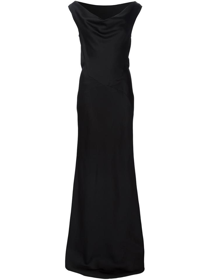 Maison Margiela Stitch Patterned Maxi Dress, Women's, Size: 42, Black, Viscose/wool