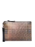 Burberry Monogram-print Holograph-effect Pouch - Neutrals