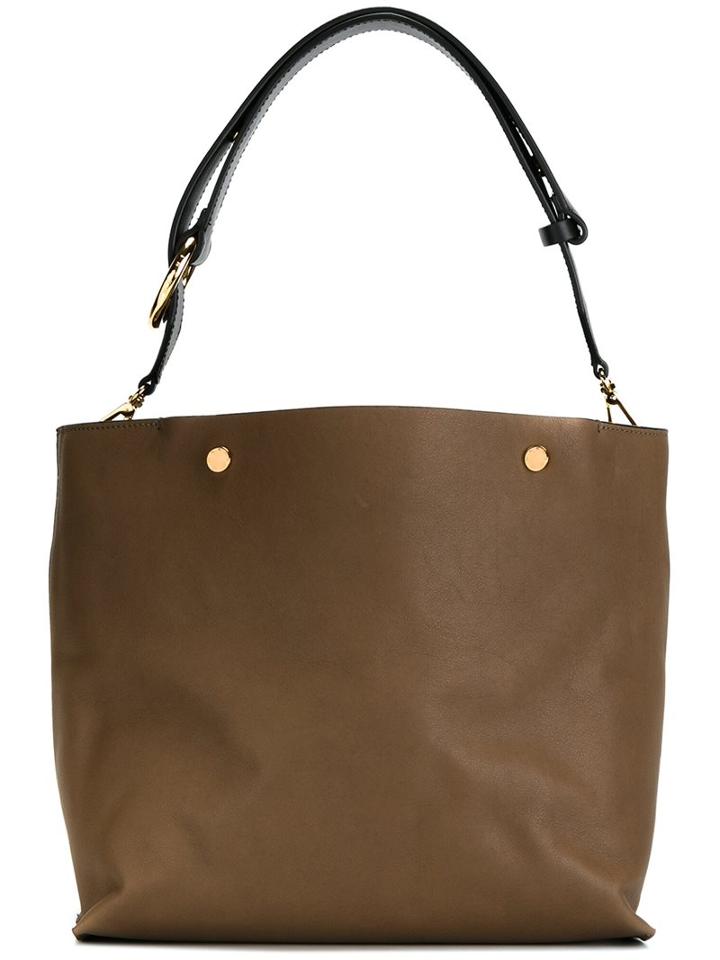 Marni Contrast Handle Shoulder Bag, Women's, Nude/neutrals