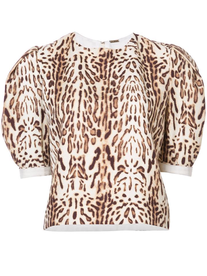 Adam Lippes - Puff Sleeve Knitted Top - Women - Wool - 0, Nude/neutrals, Wool