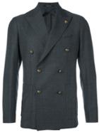 Tagliatore Double Breasted Blazer, Men's, Size: 48, Grey, Cupro/virgin Wool