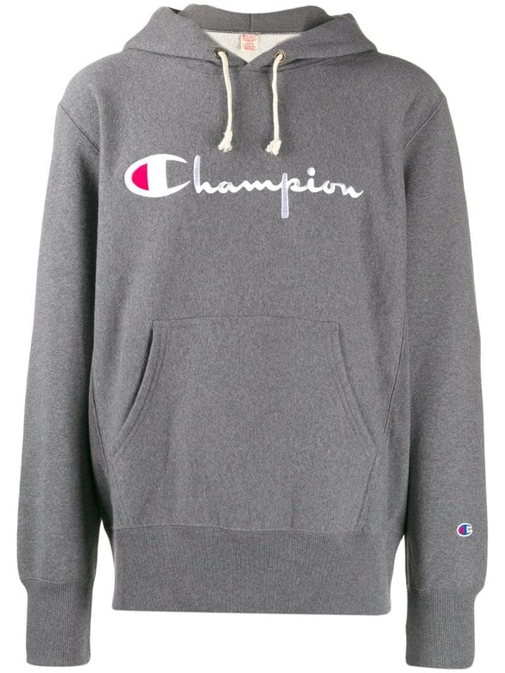 Champion Logo Hoody - Grey