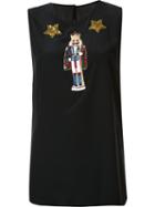 Dolce & Gabbana Embellished Nutcracker Top, Women's, Size: 38, Black, Silk/polyamide/polyester/glass