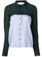 Cédric Charlier Panelled Shirt - Green
