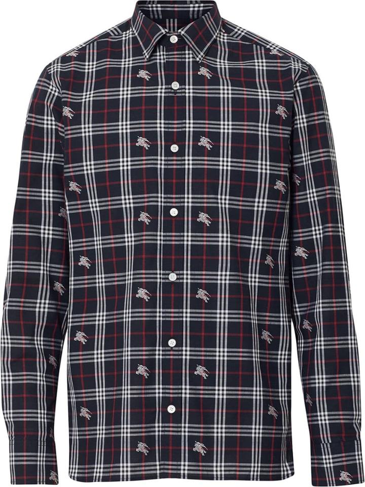 Burberry Equestrian Knight Check Shirt - Blue