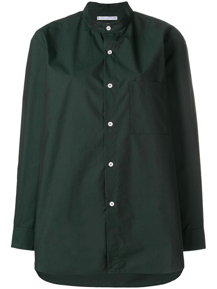 Cristaseya Collarless Shirt - Green