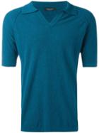 Roberto Collina Teddy Polo Shirt, Men's, Size: 48, Blue, Cotton/nylon