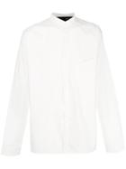 Isabel Benenato Collarless Slant Pocket Shirt - White