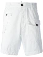 Dsquared2 Classic Cargo Shorts, Men's, Size: 50, White, Cotton
