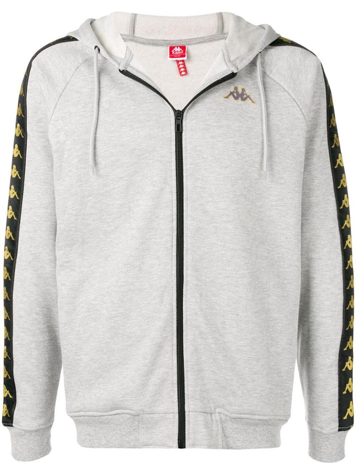 Kappa Logo Band Print Hoodie - Grey