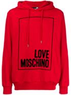 Love Moschino Logo Hooded Sweatshirt - Red