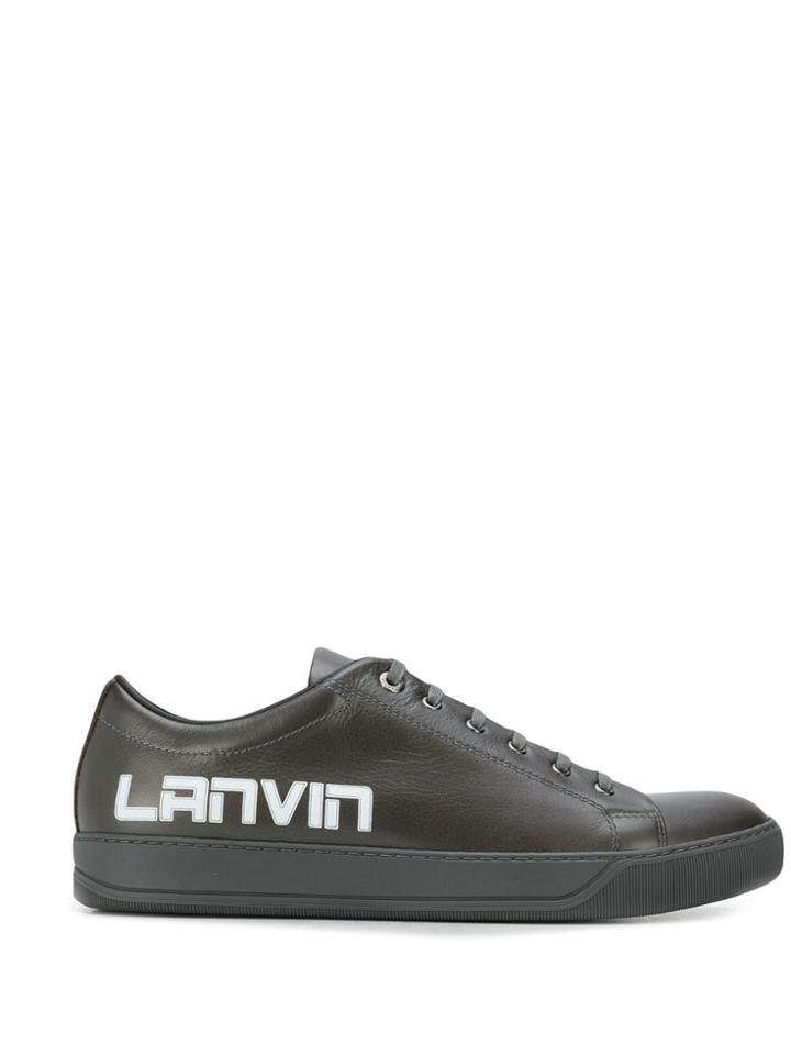 Lanvin Logo Print Low Top Sneakers - Brown