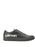 Lanvin Logo Print Low Top Sneakers - Brown