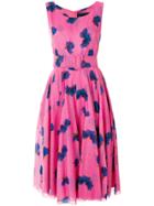 Samantha Sung Printed Belted Waist Dress - Pink & Purple
