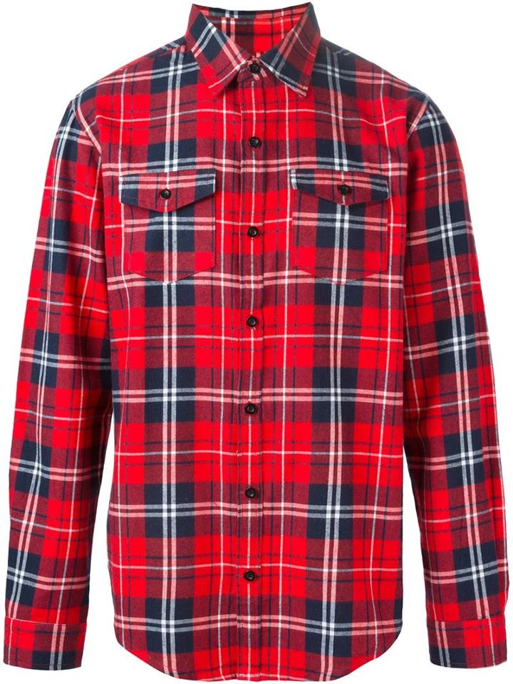 Les (art)ists Tartan 'margiela 57' Shirt, Men's, Size: Small, Red, Cotton