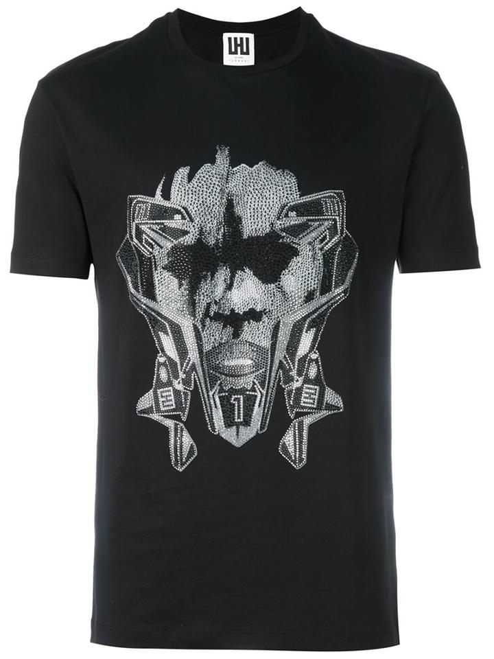 Les Hommes Urban Graphic Print T-shirt, Men's, Size: Small, Black, Cotton