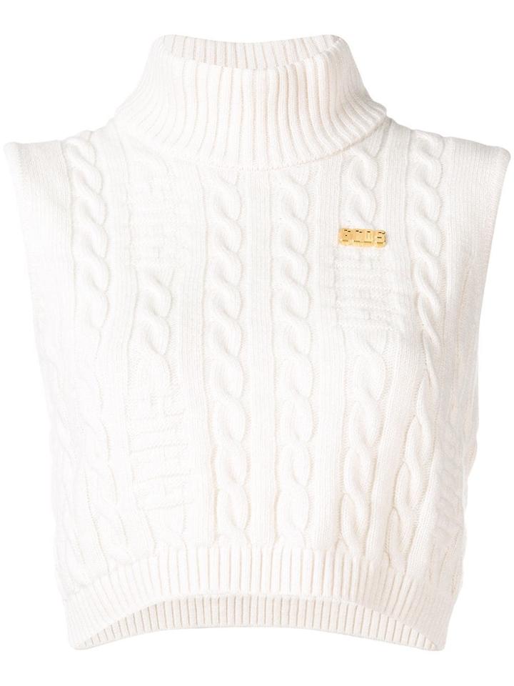 Gcds Cable Knit Top - White