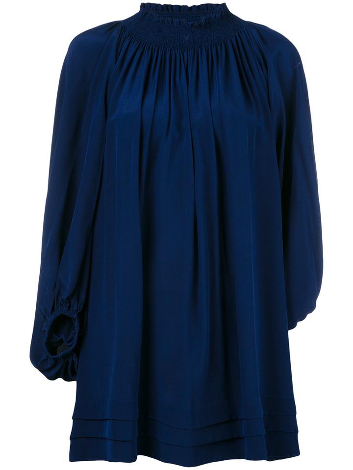 Rossella Jardini - Gathered Mini Dress - Women - Silk - 42, Blue, Silk